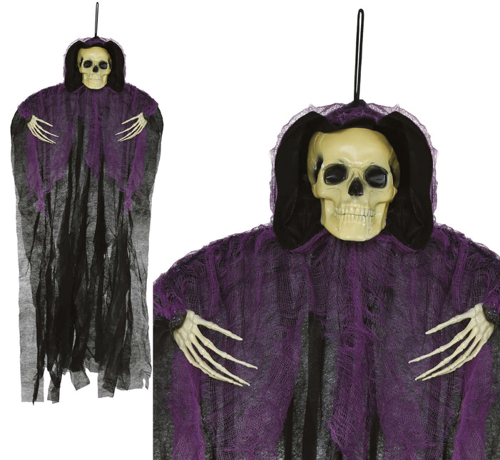 Squelette d'Halloween Noir Squelette violet 90cm