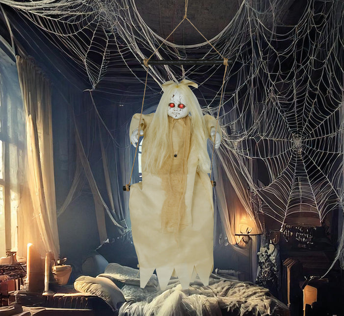 Poupée d'Halloween avec son et lumière 75cm