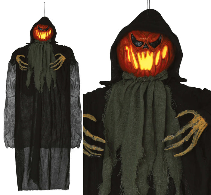 Poupée d'Halloween Citrouille avec lumière 1.2m