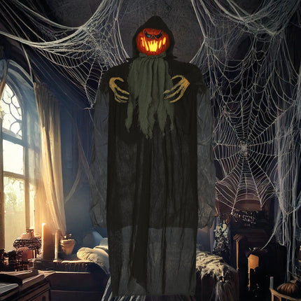 Poupée d'Halloween Citrouille avec lumière 1.2m