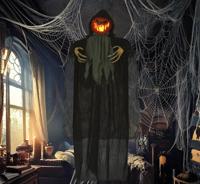Poupée d'Halloween Citrouille avec lumière 1.2m