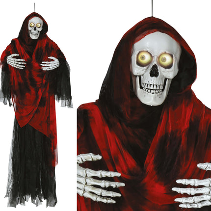 Squelette de poupée d'Halloween avec lumière et yeux mobiles 1,7 m