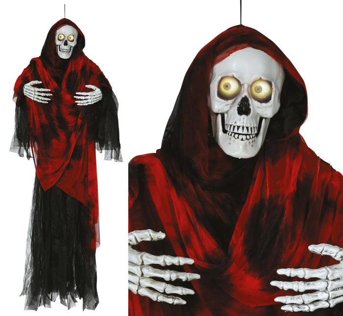Squelette de poupée d'Halloween avec lumière et yeux mobiles 1,7 m