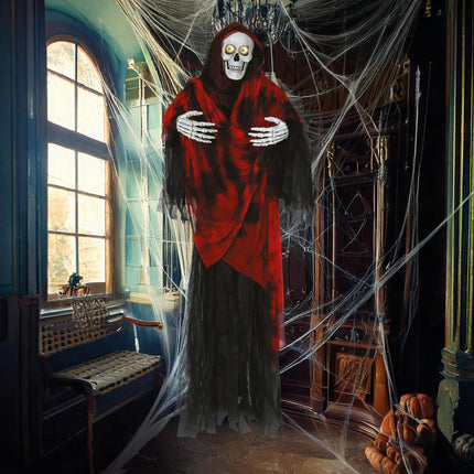 Squelette de poupée d'Halloween avec lumière et yeux mobiles 1,7 m