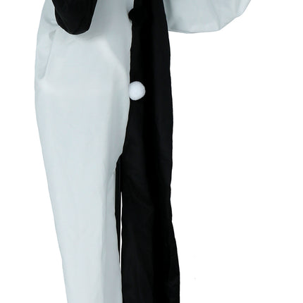 Poupée d'Halloween Clown noir et blanc avec son et lumière 1.7m