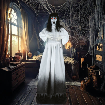 Halloween Doll Zombie Woman With Light, Sound And Motion 1.8m