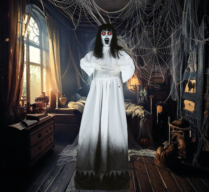 Halloween Doll Zombie Woman With Light, Sound And Motion 1.8m