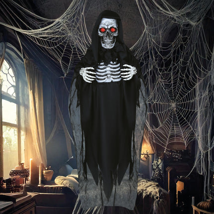 Squelette de poupée d'Halloween avec son et lumière 1.8m