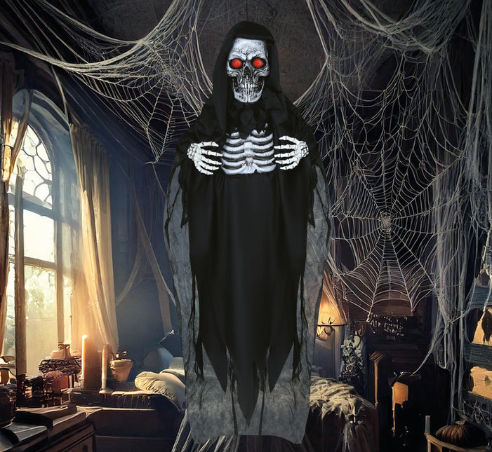Squelette de poupée d'Halloween avec son et lumière 1.8m