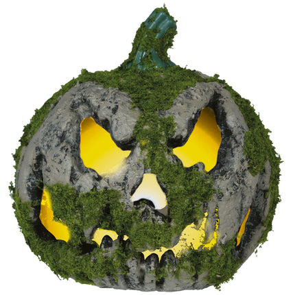 Halloween Pumpkin Moss With Light 20cm