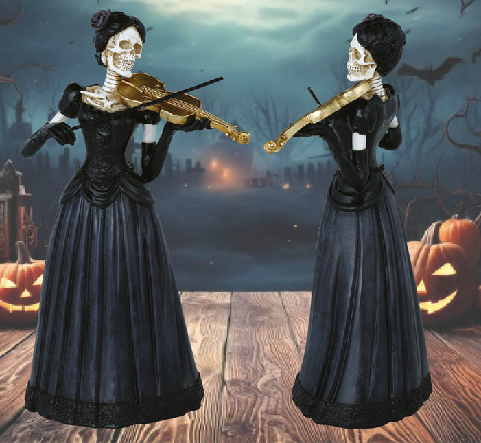 Halloween Femme squelette avec violon 26cm