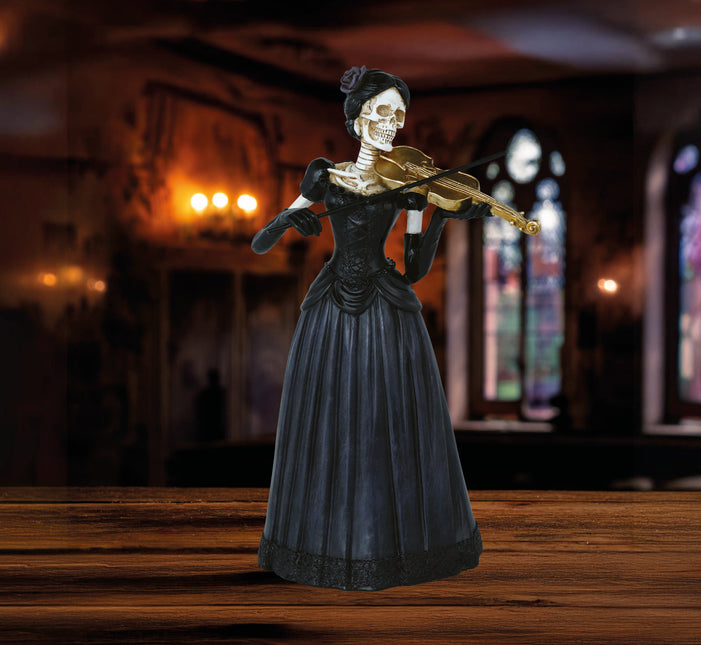 Halloween Femme squelette avec violon 26cm
