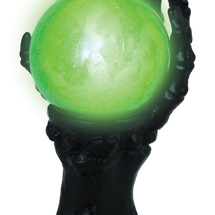 Décoration d'Halloween Main Avec Sphère De Cristal Et Lumière 14.5cm