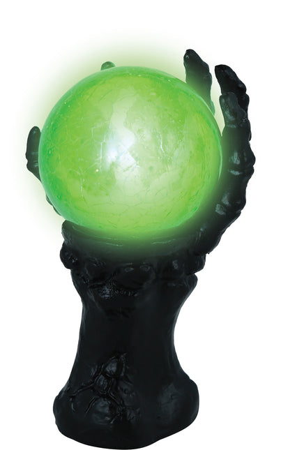 Décoration d'Halloween Main Avec Sphère De Cristal Et Lumière 14.5cm