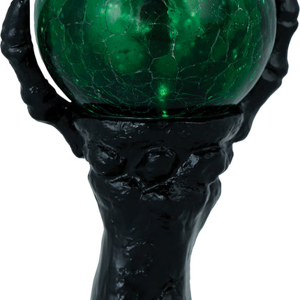 Décoration d'Halloween Main Avec Sphère De Cristal Et Lumière 14.5cm