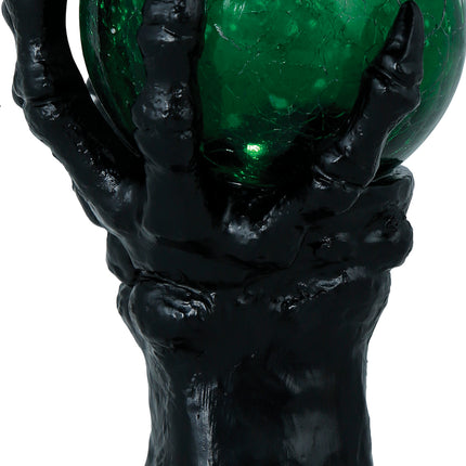 Décoration d'Halloween Main Avec Sphère De Cristal Et Lumière 14.5cm