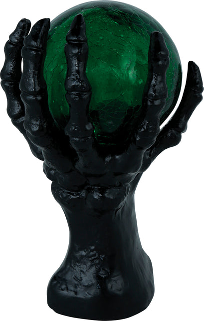 Décoration d'Halloween Main Avec Sphère De Cristal Et Lumière 14.5cm