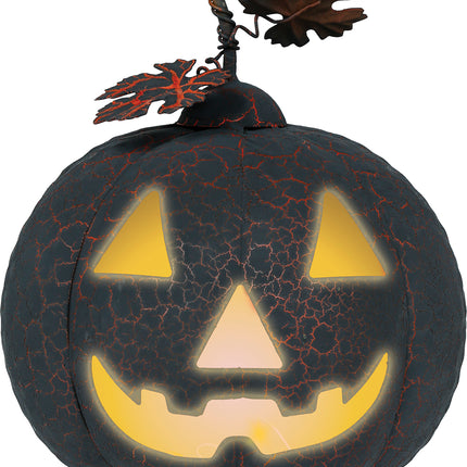 Décoration d'Halloween Citrouille en métal avec lumière 20cm