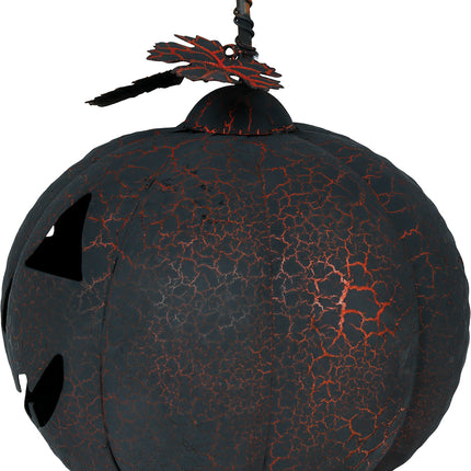 Décoration d'Halloween Citrouille en métal avec lumière 20cm