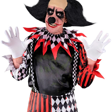 COUVRE-CHEF CLOWN SINISTRE AUX CHEVEUX NOIRS