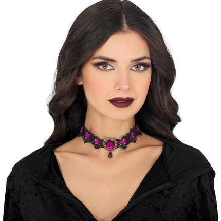 Collier violet noir