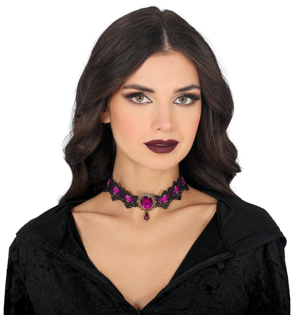 Collier violet noir