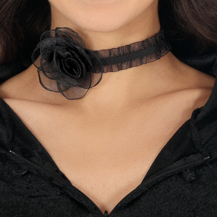 Collier noir Rose
