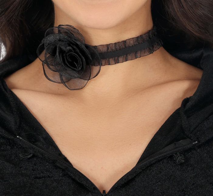 Collier noir Rose
