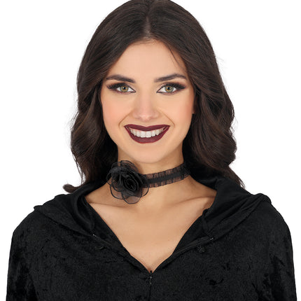 Collier noir Rose