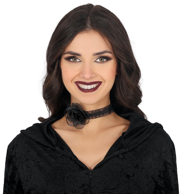 Collier noir Rose