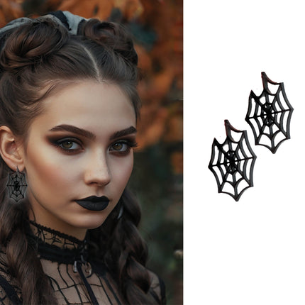 Boucles d'oreilles toile d'araignée 5cm