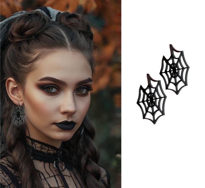Boucles d'oreilles toile d'araignée 5cm