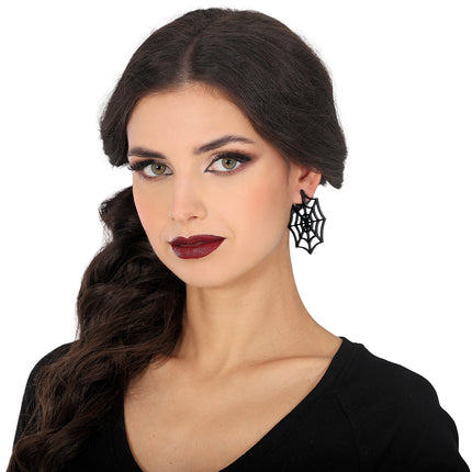 Boucles d'oreilles toile d'araignée 5cm