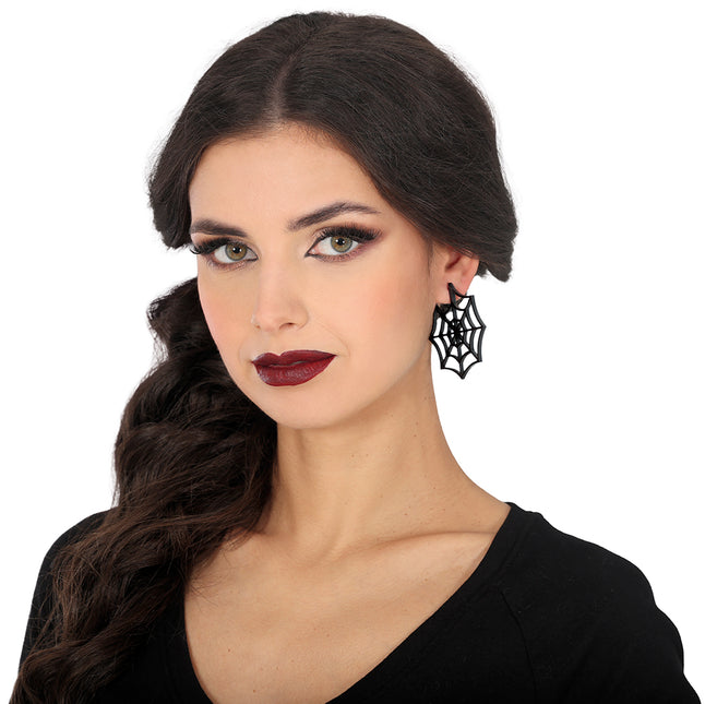 Boucles d'oreilles toile d'araignée 5cm