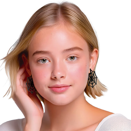 Boucles d'oreilles toile d'araignée 5cm