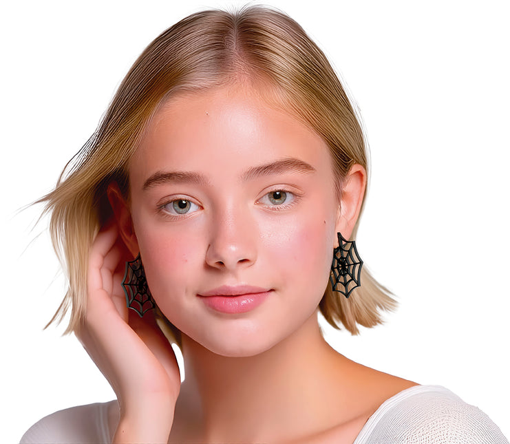 Boucles d'oreilles toile d'araignée 5cm