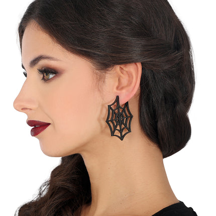 Boucles d'oreilles toile d'araignée 5cm