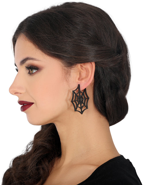 Boucles d'oreilles toile d'araignée 5cm