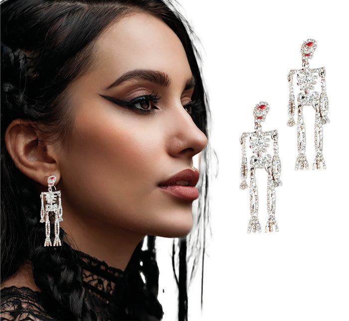 Boucles d'oreilles Halloween Squelette 6.5cm