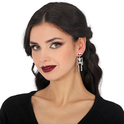 Boucles d'oreilles Halloween Squelette 6.5cm
