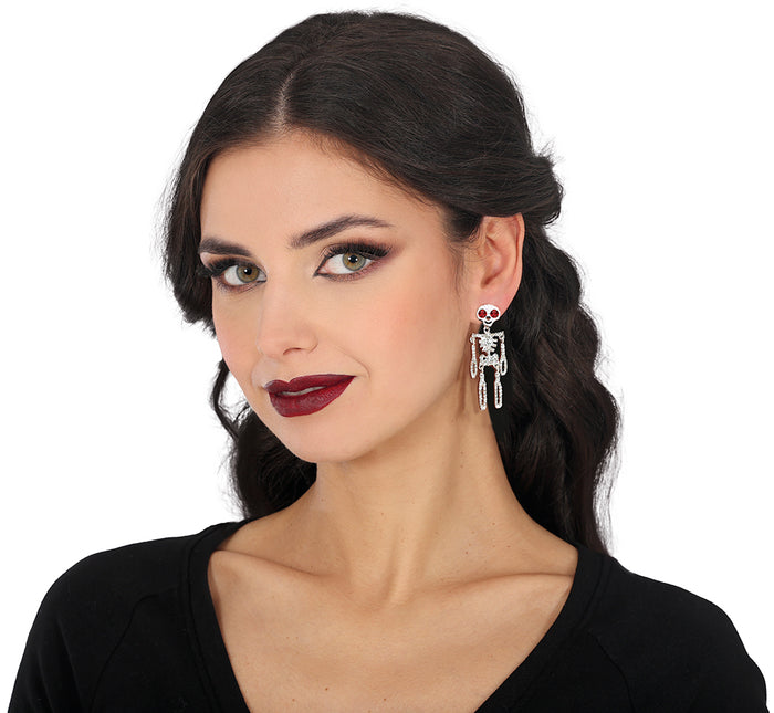 Boucles d'oreilles Halloween Squelette 6.5cm