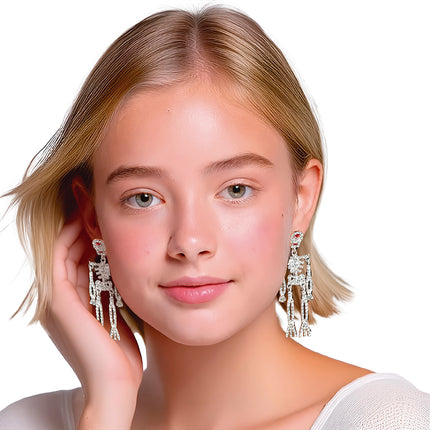 Boucles d'oreilles Halloween Squelette 6.5cm
