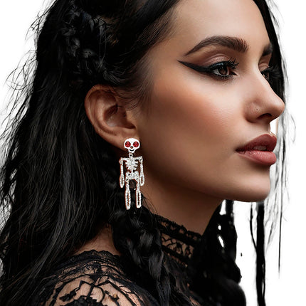 Boucles d'oreilles Halloween Squelette 6.5cm