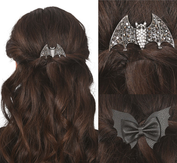 Barrette à cheveux chauve-souris 9cm 2pcs