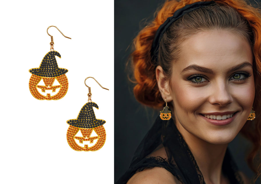 Boucles d'oreilles citrouille orange 2cm