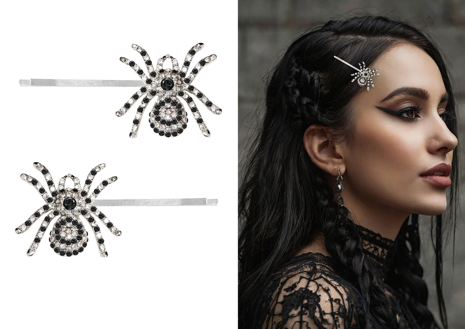 Épingle à cheveux Halloween Araignée 7.5cm 2pcs