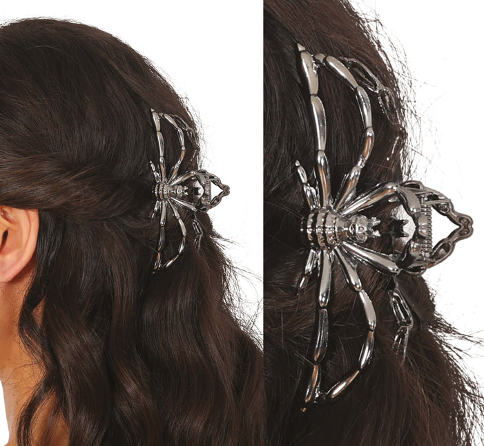 Pince à cheveux d'Halloween Araignée noire en métal
