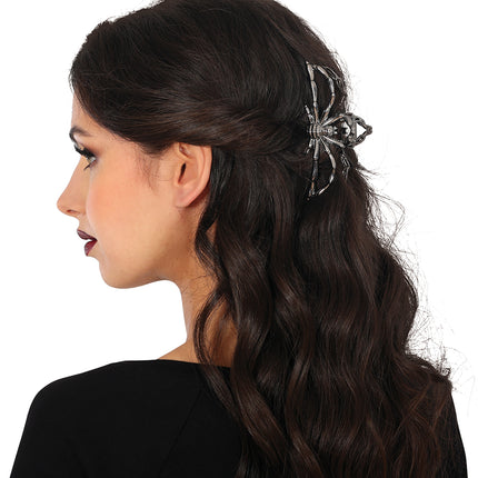 Pince à cheveux d'Halloween Araignée noire en métal