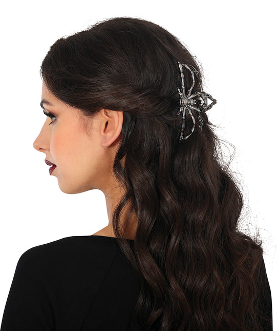Pince à cheveux d'Halloween Araignée noire en métal