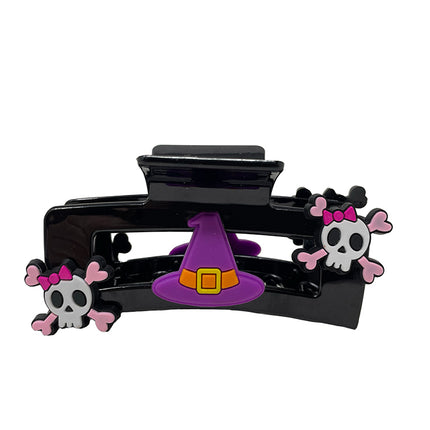 Pince à cheveux d'Halloween Tête de mort rose 2pcs